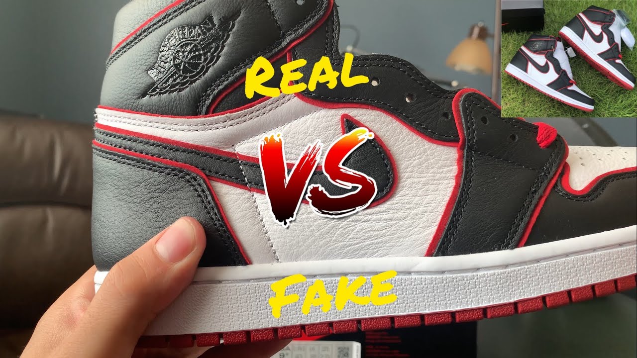Real Vs Fake Jordan 1 Bloodline - YouTube