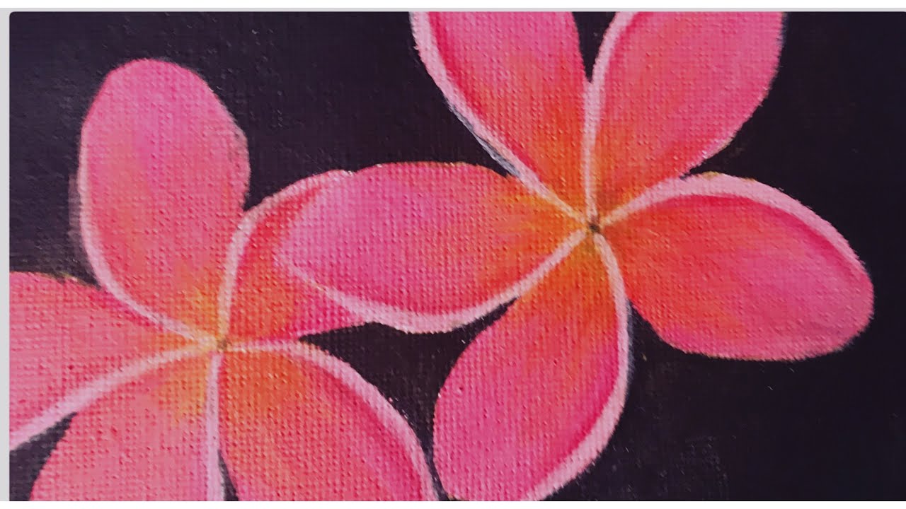 Pink Plumeria Flowers Acrylic Painting Step by Step for beginners 22