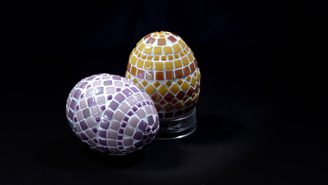 Påskägg, 2 st, Violett-Karamell, DIY