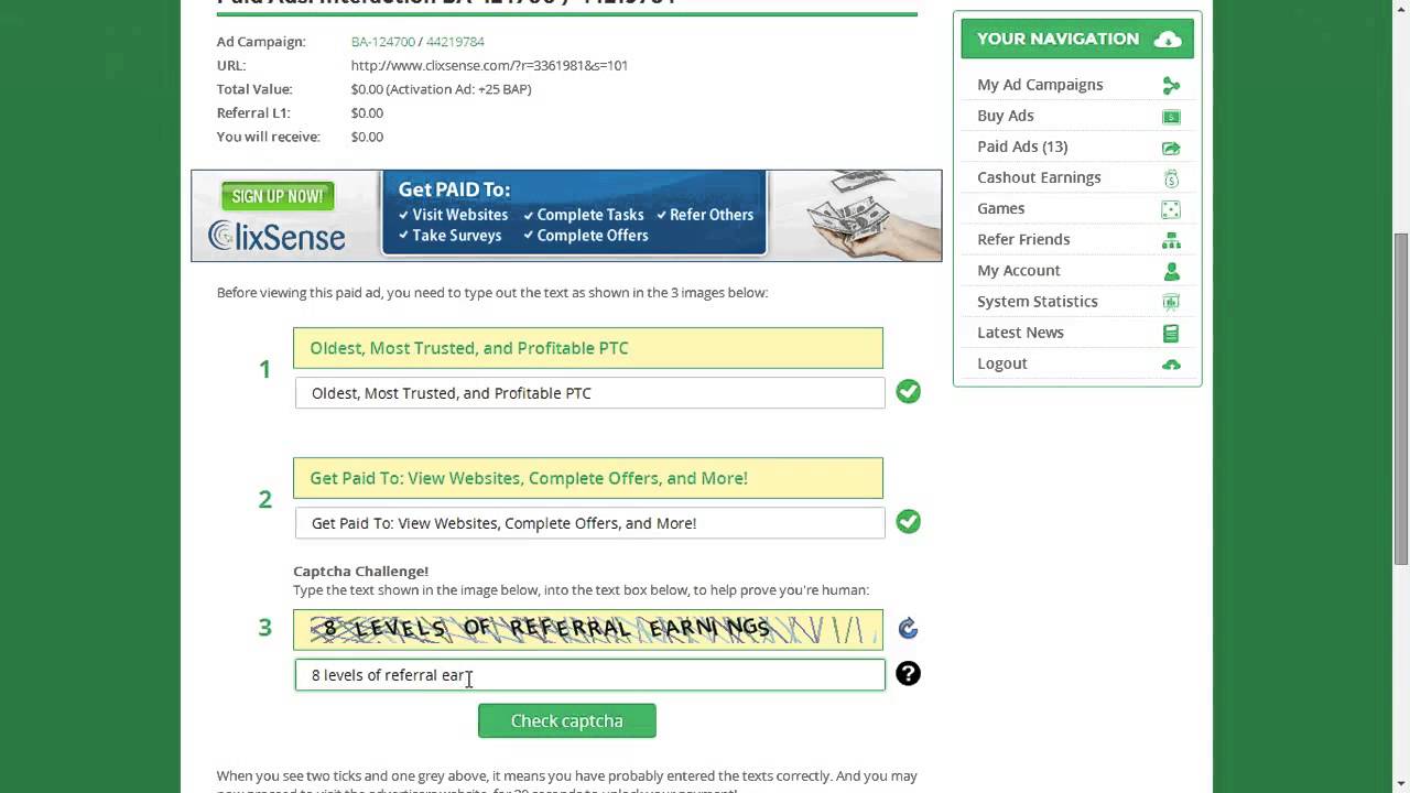 PaidVerts How to View Ads