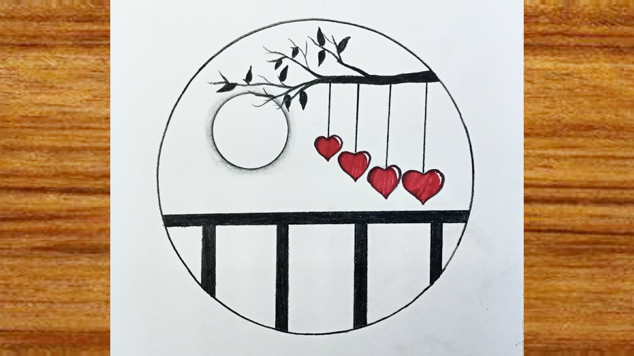 Easy circle scenery drawing | Easy drawing ideas for beginners | How to ...