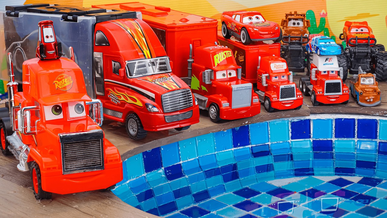 Disney Mini Pixar Cars Review | Mega Collection Of Diecast Oversized Mack Vehicle | Tiny Wheels ASMR