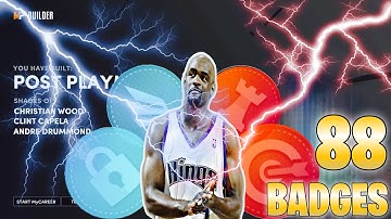 88 BADGES!!! INSANELY OVERPOWERED POST PLAYMAKER BUILD. BEST CENTER BUILD 2K21 NEXT GEN.