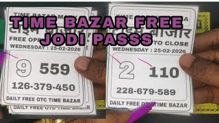 Time Bazar Free Today 25-2-2026 Time Bazar Matka Time Bazar Free Otc