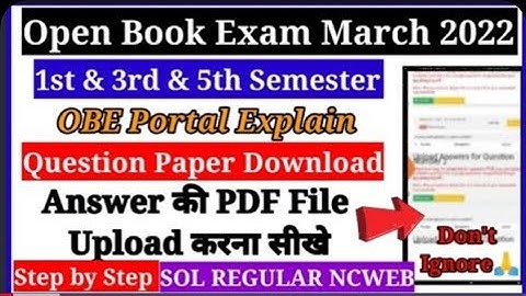 Open Book Exam March 2022 Question Paper Download & Answer Upload करना सीखें | Most Important Video