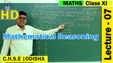 Mathematical Reasoning | Lecture 7 | Elements of Mathematics | +2 Science Online Class | CHSE Odisha