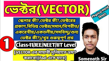 Vector Class 11 in Bengali|ভেক্টর Class 11|Scaler & Vector|WBCHSE|Basics Of Vector|Somenath Sir|#1