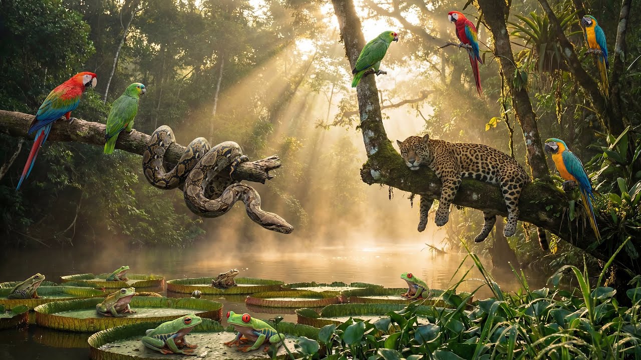 4K Amazon Rainforest Sunrise: Healing Nature Sounds for Deep Sleep & Relaxation