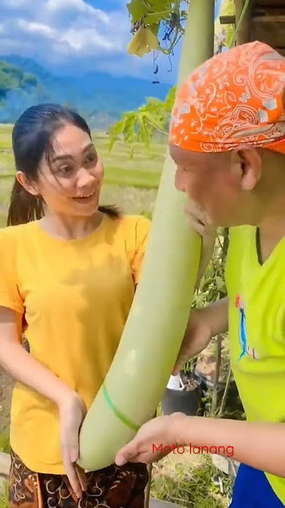 Silvi pegang labu jumbo bikin ngilu