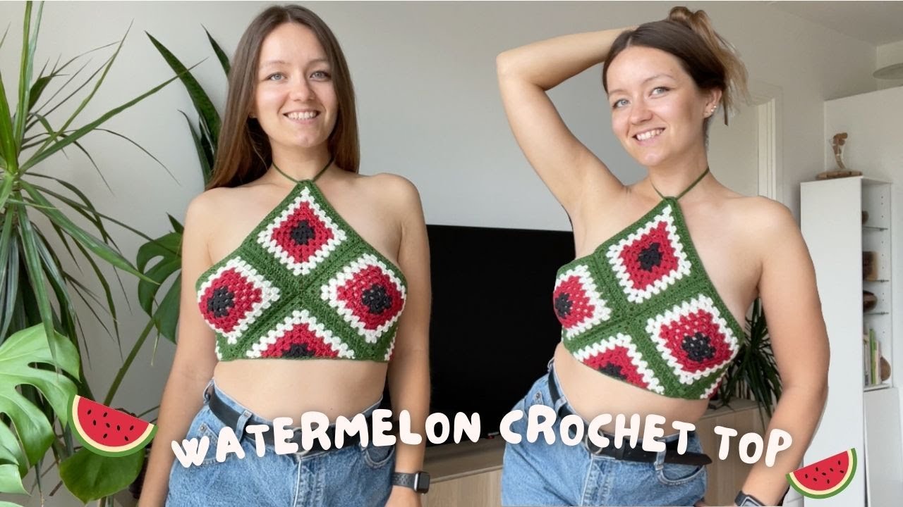 π GRANNY SQUARE CROCHET TOP | beginner friendly halter crop top