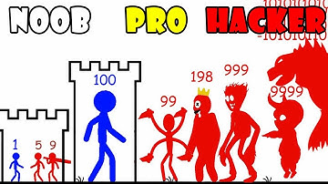 NOOB vs PRO vs HACKER - Stick War Hero Tower Defense | Gameplay Walkthrough (Android,iOS)