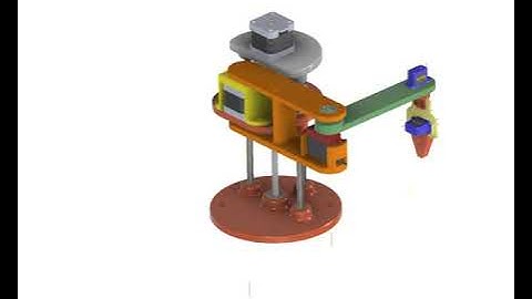 Robot scara animation with nema 17 motors and with gripper