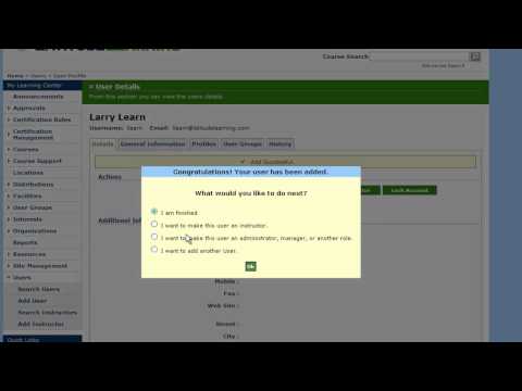 Latitude Learning LMS: How to Add a User