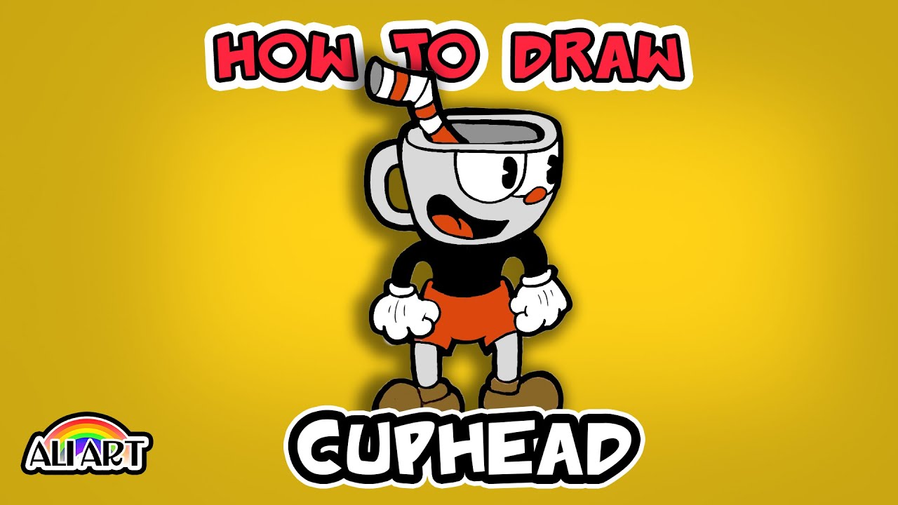 How to Draw Cuphead Easy step by step Drawing for Kids - YouTube