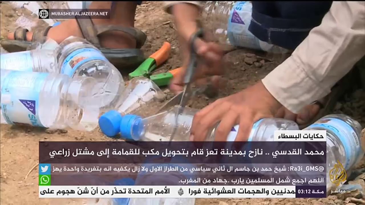 حكايات البسطاء .. محمد القدسي .. نازح بمدينة تعز قام بتحويل مكب للقمامة إلى مشتل زراعي