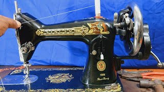 Singer Selai Machine Mai Dhaga Kaise Lagaen/ How to Put Thread In Singer Black Beauty Machine #Sew