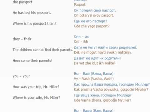 Russian lesson/English lessons how to study Russian  67 (Possessive pronouns 2)