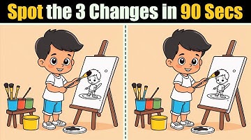Spot The Difference : Spot the 3 Changes in 90 Secs | Find The Difference #121