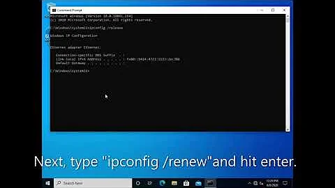 How to renew your IP address from the command prompt