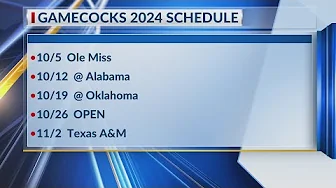 University of South Carolina 2024 football schedule thumbnail