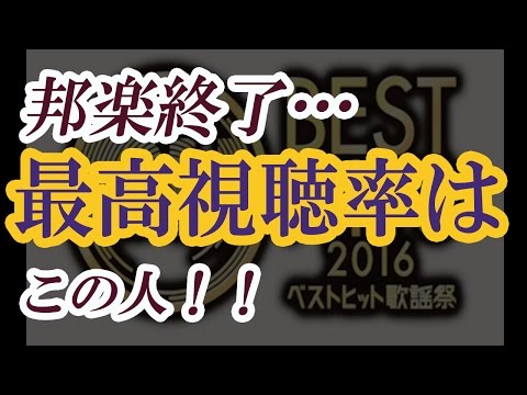 【邦楽終了】ベストヒット歌謡祭２０１６の最高視聴率出した人物がこちら