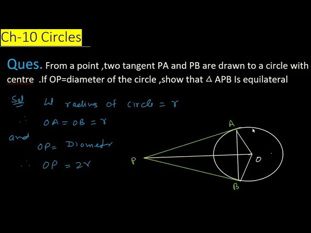 From A Point P Two Tangents Pa And Pb Are Drawn To A Circle With Centre O If Op Is Diameter Youtube