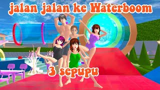 jalan jalan ke Waterboom||3 sepupu||drama sakura school simulator