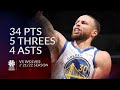 Stephen Curry 34 pts 5 threes 4 asts vs Wolves 21/22 season