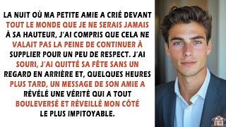La nuit où ma petite amie a crié devant tout le monde que je ne serais jamais à sa hauteur, j’ai...