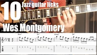 10 easy Wes Montgomery Jazz Guitar Licks (Bb7) - Lesson With Tabs From "West Coast Blues" chords