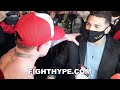 CANELO MEETS TEOFIMO LOPEZ & SHOWS RESPECT AFTER BEATING SMITH; LOPEZ REACTS & REVEALS CONVO