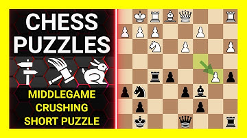 Chess Puzzles to Practice. Themes: Middlegame, Crushing, Short puzzle. Learn Chess