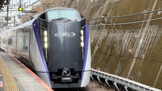 【ジョイント音最高！】中央本線E353系ﾓﾄS108編成　あずさ16号東京行きが豊田駅4番線を通過するシーン