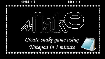 How To Create Snake Game On Notepad (In 1 Min) -:- PS Talk