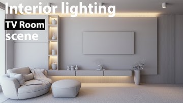 Binnenverlichting in Vray 3DS MAX | V-RAY6 3DSMAX 2023 | Binnenverlichting tv-kamer