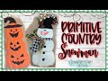 Dollar Tree Primitive Country Snowman || Turning a Halloween Sign into Snowman Decor