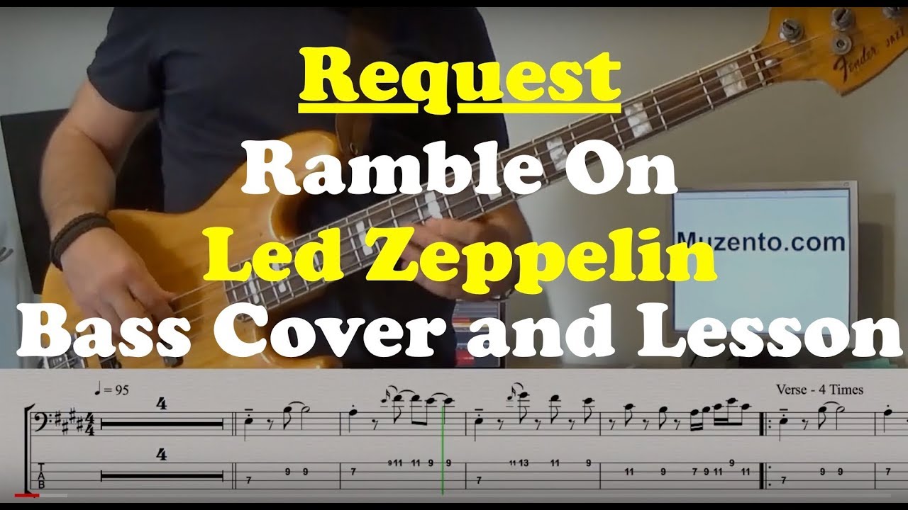 Ramble On Bass Cover And Lesson Request Youtube