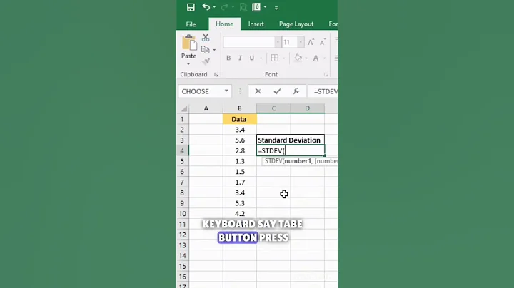 How To Calculate Standard Deviation In  Excel | Rapid MS. #ytshorts
