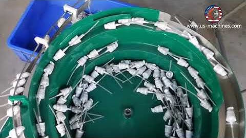 Automatic plastic pump cap spray cap vibrating sorting bowl machine testing video