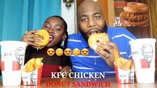 KFC NEW KENTUCKY FRIED CHICKEN AND DONUT SANDWICH REVIEW FLAVAS BY DAMEDASH GLO.TWINZ STEPHANDTASHA