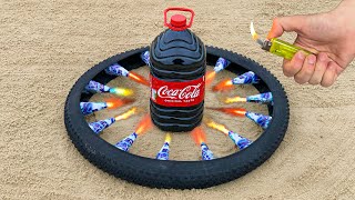 Experiments : Big Coca-Cola In The Devil Circle With Volcano