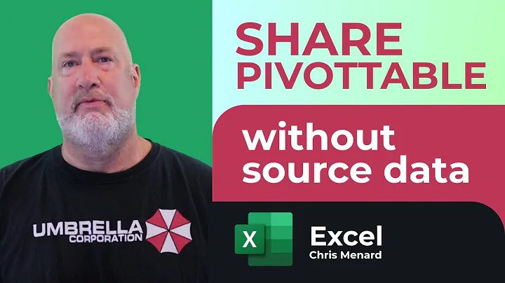 Excel - Share a PivotTable without the Source Data or Underlying Data.