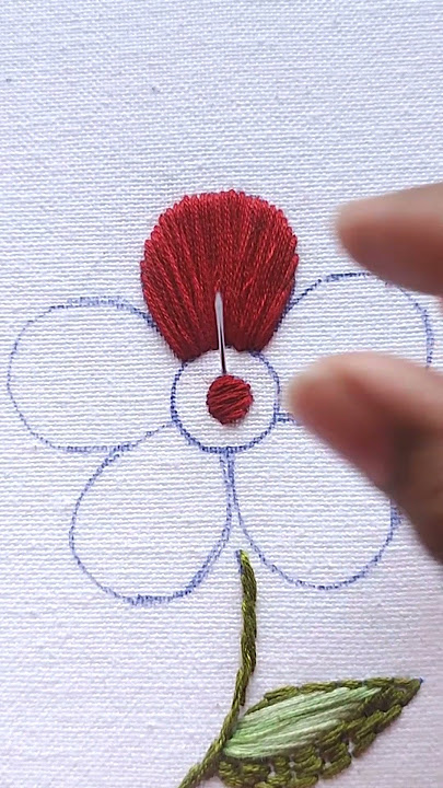 Beautiful Flower Embroidery designs - Satin Stitch Flower #shorts #embroidery #satinstitch