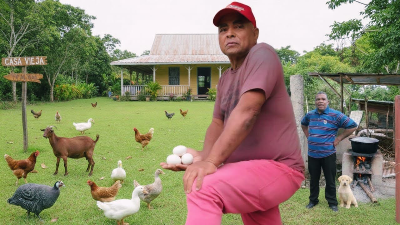 Dejó la ciudad por el campo y es feliz! Con sus animales y su siembra no le falta nada. 