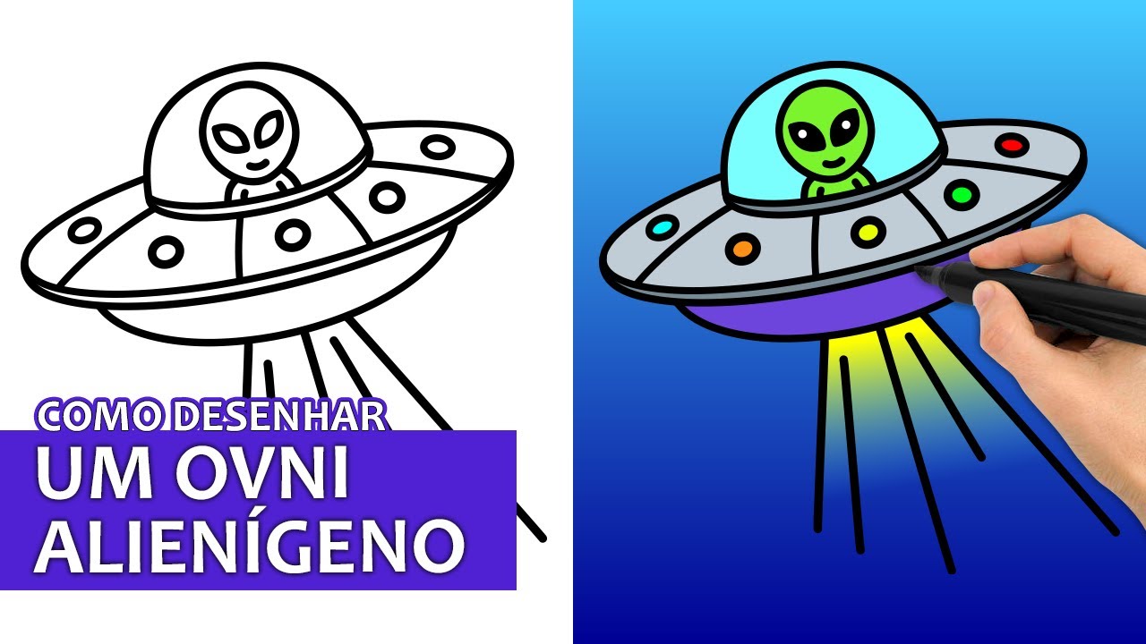 Como desenhar um alienígena  Tutorial de desenho passo a passo