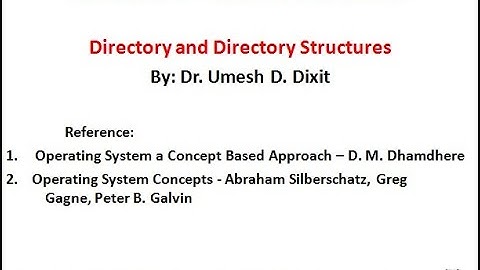Directory and Directory Structures - (18EC641-Module 4 Lecture 3)