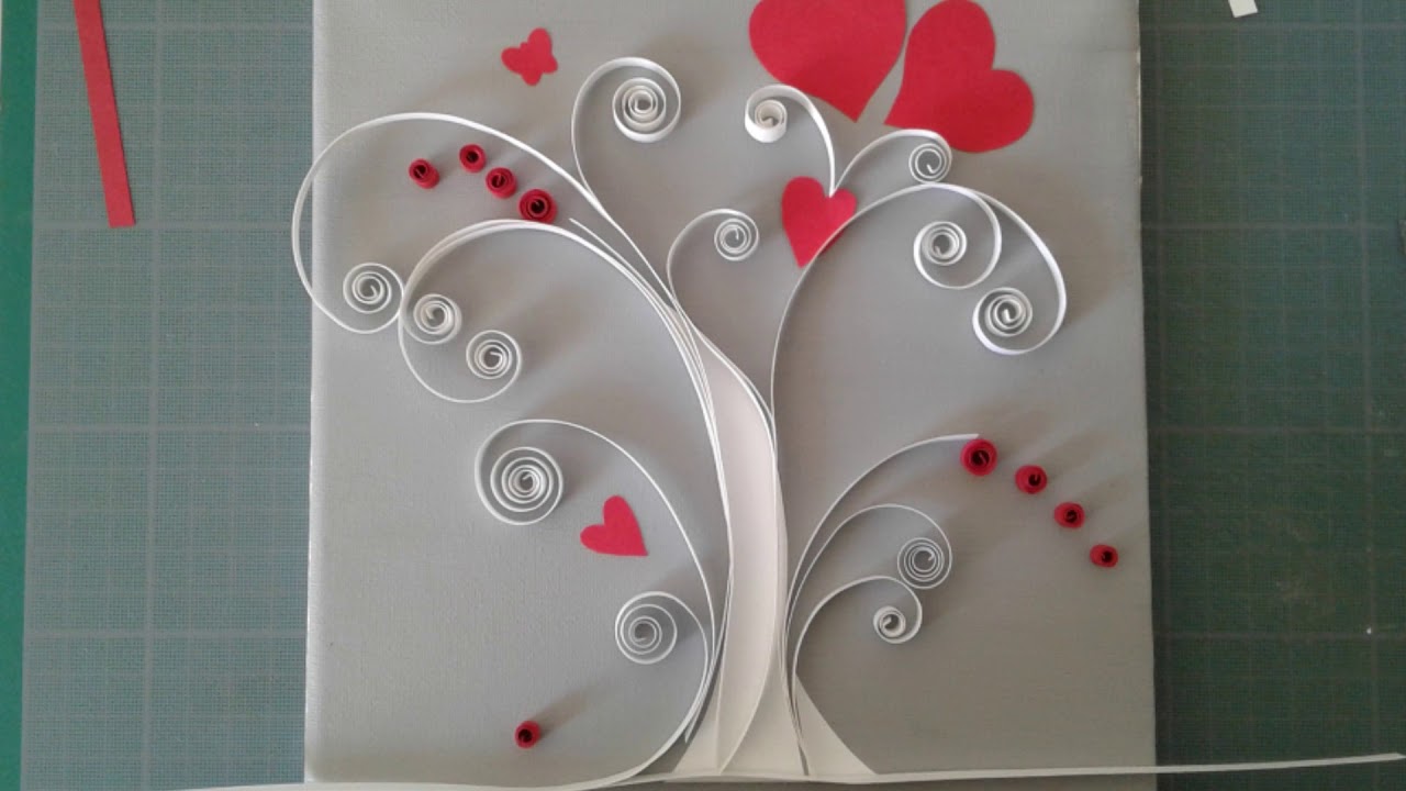 Montage D Un Arbre En Coeur Quilling Youtube