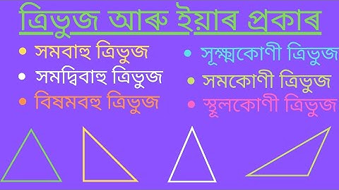 ত্ৰিভুজ | ইয়াৰ প্ৰকাৰ | Triangles | Types of triangles in Assamese| 2022 |