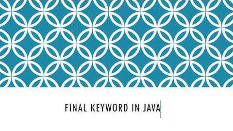 Java Inheritance Tutorial 8 (Final Keyword)