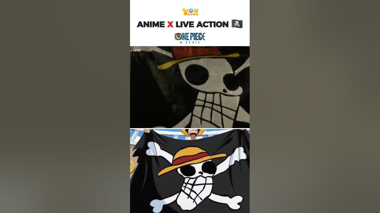 Cena da bandeira One Piece Anime x Live action 🏴‍☠️ #onepiece
